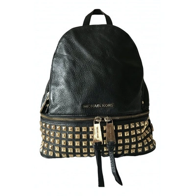 Pre-owned Michael Kors Rhea Black Leather Backpack