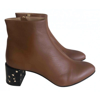 Pre-owned Dear Frances Brown Leather Ankle Boots