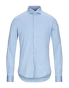 Shop Brian Dales Man Shirt Sky Blue Size 17 ½ Cotton, Polyamide, Elastane
