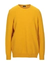 Drumohr Man Sweater Ocher Size 38 Lambswool In Yellow