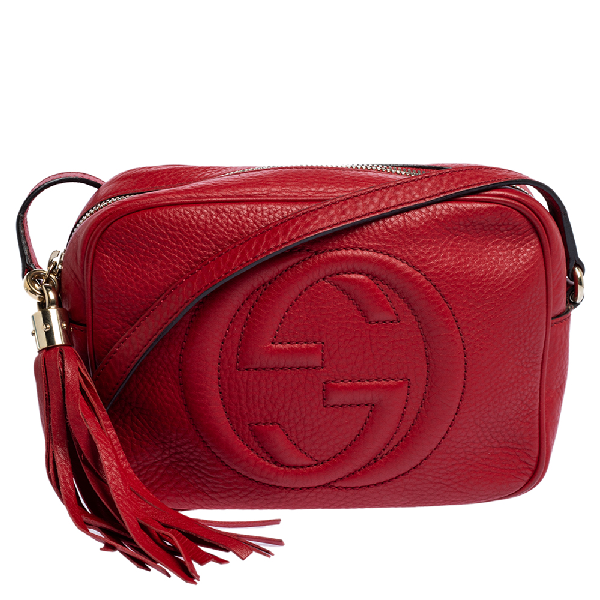 Pre-Owned Gucci Red Leather Small Soho Disco Crossbody Bag | ModeSens