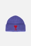 Ami Alexandre Mattiussi Ami De Coeur Patch Beanie In Purple