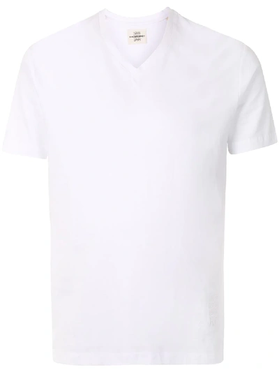 Kent & Curwen V-neck Short-sleeved T-shirt In White