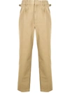 MAISON MARGIELA SIDE-STRAP TAPERED TROUSERS