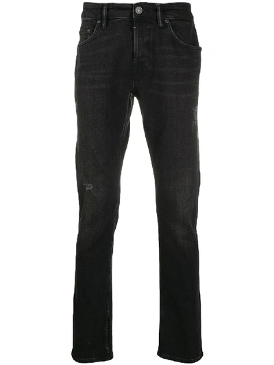 Allsaints Mid-rise Slim-fit Jeans In Black