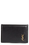 SAINT LAURENT MONOGRAM FLAP LEATHER CARD CASE,63526402G0J