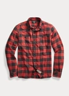 Double Rl Plaid Twill Workshirt In Rl 105 Red Black