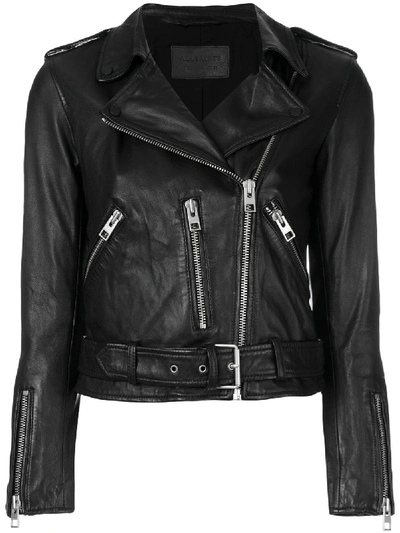 Allsaints All Saints Balfern Biker Wome In Black