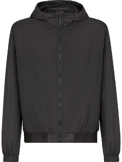 Fendi Packable Windbreaker Jacket In Black