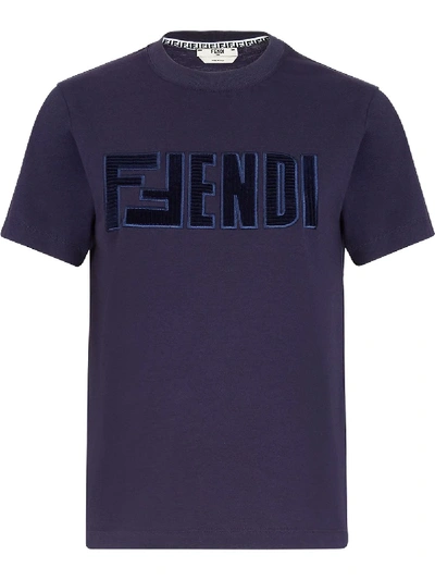 Fendi Logo-detail T-shirt In Blue