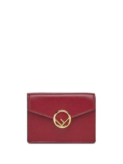 Fendi Leather Wallet On Chain In Red