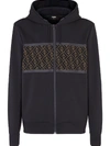 FENDI FF PANEL ZIPPED HOODIE