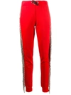 PHILIPP PLEIN CRYSTAL EMBELLISHED JOGGING TROUSERS