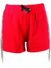 Philipp Plein Crystal-embellished Track Shorts In Red