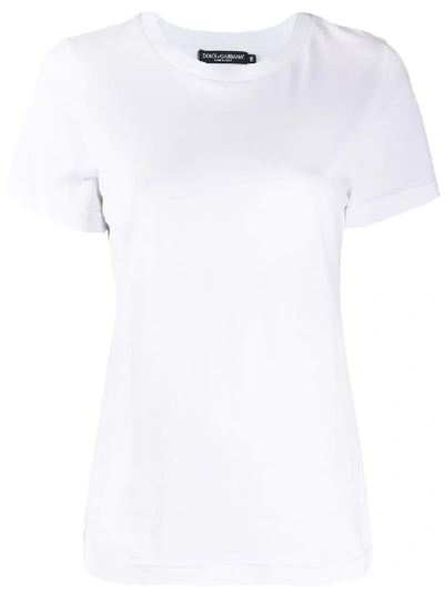 Dolce & Gabbana Jersey T-shirt With Embroidered Label In White