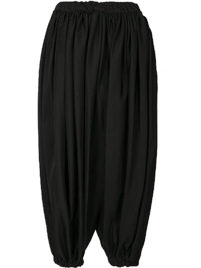 Comme Des Garçons Cropped Balloon Trousers In Black