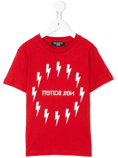 Neil Barrett Kids' Logo T-shirt In Rosso