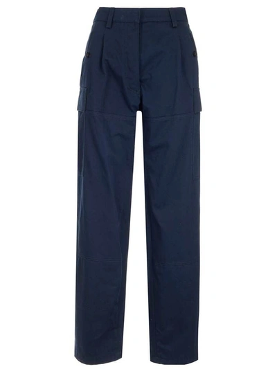 Loewe Women's Blue Cotton Pants