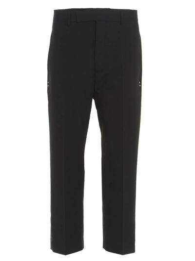 Rick Owens Astaires Cropped Straight Leg Trousers In Black