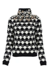 LOEWE LOEWE RHINESTONED HIGH NECK SWEATER