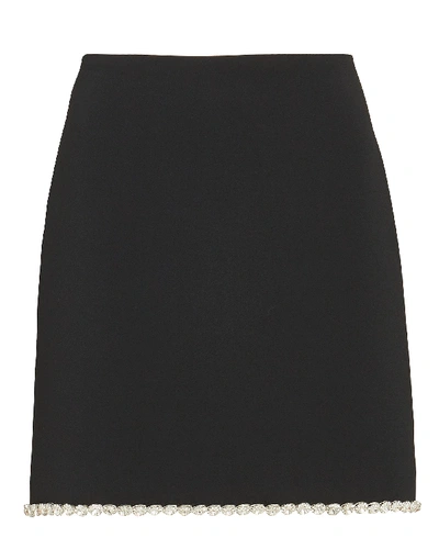 David Koma Crystal-trimmed Cady Mini Skirt In Black