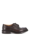 Tricker's Bourton Derby Shoes With Intricate Perforated Detailing In Dark Brown