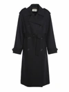 SAINT LAURENT WOOL DOUBLE-BREASTED TRENCH COAT
