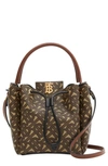 BURBERRY PEONY TB MONOGRAM PRINT E-CANVAS BUCKET BAG,8031654