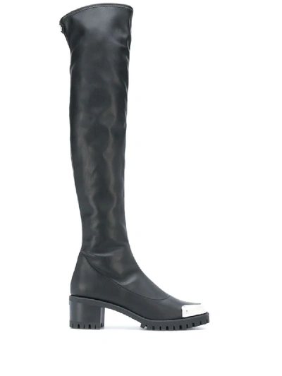 Giuseppe Zanotti Metal Toe Cap Knee Boots In Black