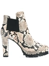 ALLSAINTS SARRIS SNAKESKIN-EFFECT BOOTS