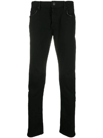 Allsaints Mid-rise Slim-fit Trousers In Black