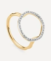 MONICA VINADER GOLD PLATED VERMEIL SILVER RIVA DIAMOND CIRCLE RING,000697792