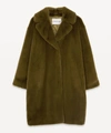 Stand Studio Camille Faux-fur Coat In Green