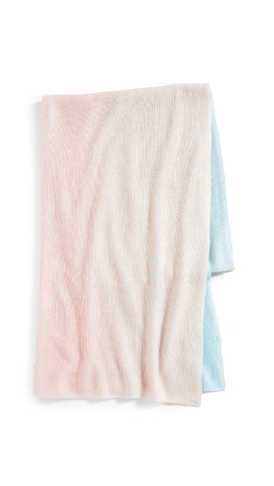 White + Warren Cashmere Ombre Painted Mini Travel Wrap In Pink Multi