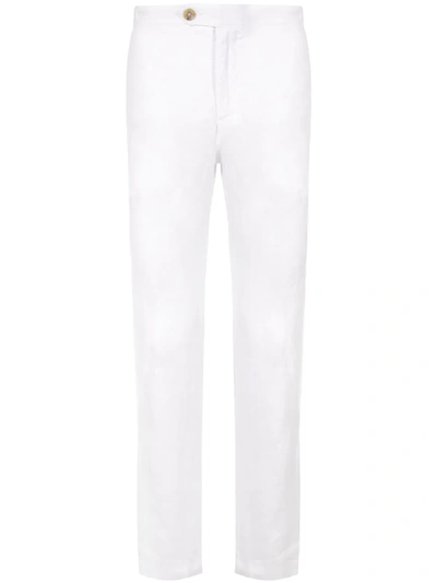 Venroy Slim-fit Linen Trousers In White