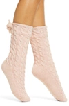 Ugg Laila Bow Fleece Lined Socks In Pink Cloud / Gold