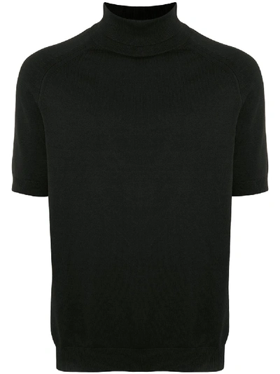 Ports V Short Sleeved Roll-neck Top In Black