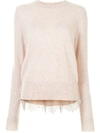 ONEFIFTEEN LACE PANEL CASHMERE TOP