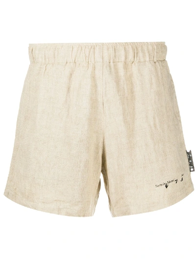 Off-white Splatter-print Shorts In Neutrals