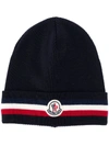 MONCLER STRIPED KNITTED BEANIE