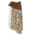Proenza Schouler Belted Asymmetric Paneled Crepe Midi Skirt In Multicolor