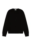 Saint Laurent Distressed-effect Crew Neck Jumper In Black