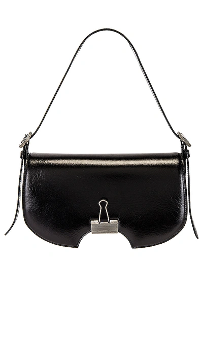 Off-white Swiss Crossbody Bag In Craquelè Leather In Black