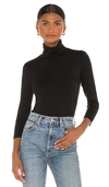 L Agence Aja Tortoiseshell Print Jersey Turtleneck Top In Black