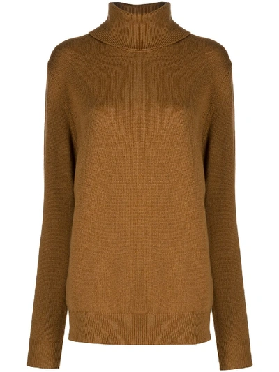 Dolce & Gabbana Turtleneck Cashmere Jumper In Brown