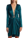 ALEXANDRE VAUTHIER DEEP V-NECK STRETCH SILK COCKTAIL DRESS,0400012490550