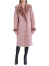AVEC LES FILLES DOUBLE-BREASTED FAUX SHEARLING COAT,0400012930702