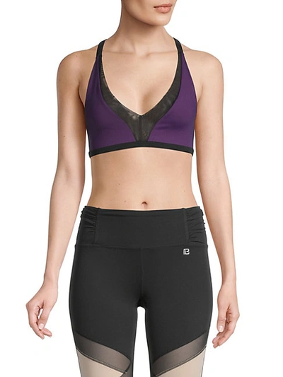 Body Language Stella Strappy Sports Bra In Black Neon Pink