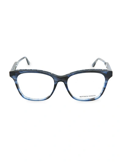 Bottega Veneta Women's 51mm Square Optical Glasses In Blue