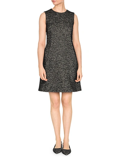 Dolce & Gabbana Tweed Sleeveless Dress In Grey